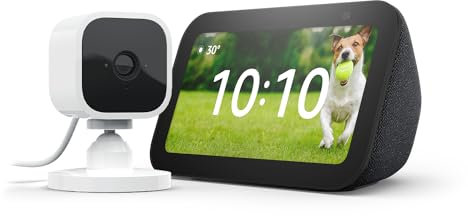 Echo Show 5 (3. Gen.) | Anthrazit + Blink Mini Kamera, funktioniert mit Alexa - Smart Home-Einsteigerpaket