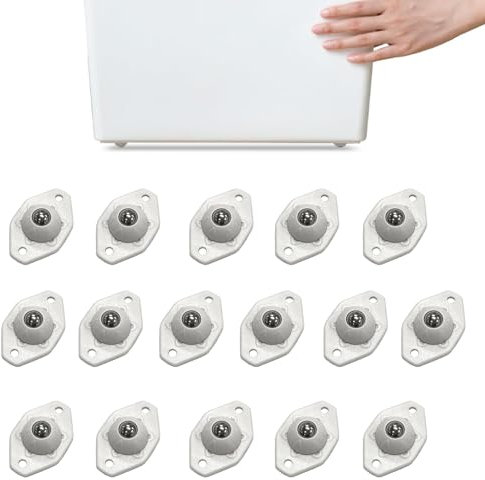 Minirruedas para muebles, ruedas pequeñas para muebles, ruedas universales de acero giratorias de 360°, ruedas planas para dispositivos pequeños, cajas de almacenamiento (blanco, 16 uds.)