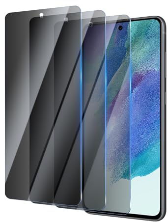YUXINDZ 3 Stück Sichtschutz Schutzfolie für Samsung Galaxy S21 FE 5G 6,4 Zoll, Anti-Spy Schutz Folie Blickschutzfolie, 9H Härte, Anti-Kratzer, Bläschenfrei