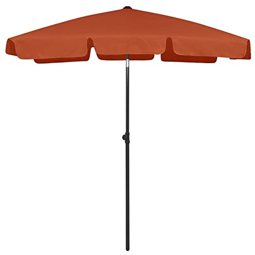 qohoio Parasol de plage Terre cuite 180x120 cm Parasol De Jardin Exterieur,Protection Uv,Parasol,