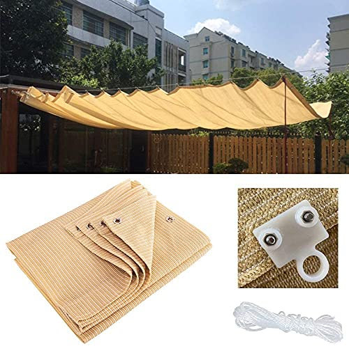 Terassen-Pergola-Schattenabdeckung mit einziehbarer Markise, UV-beständiges Schattentuch für den Außenbereich, 85 % atmungsaktiv und wasserdicht, HDPE-Material verbessert die Wohnatmosphäre, mit
