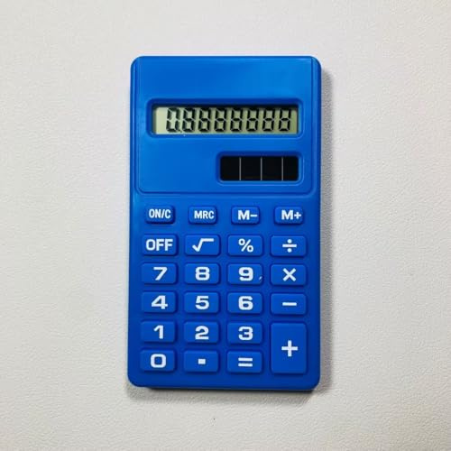 Blauer Mini-Standardrechner, digitaler Tischrechner, solarbetriebener Taschenrechner, Taschenformat, für Zuhause, Schule, Büro