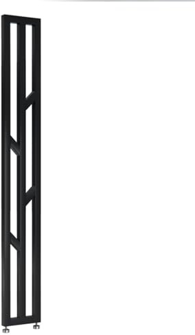 Paravent Raumteiler,Raumteiler Trennwand,Wand Trennwand Holz Lamellen Säulen,Paravent Raumteiler Innen Boden Bis Decke Raumtrenner,Metall-Trennwand, Mit Verstellbarem Fuß,Für Wohnzimmer(Black,80cm(2.6