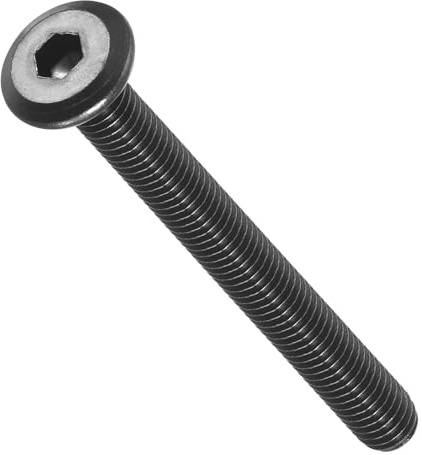 METALLIXITY Flat Head Hex Socket Cap Screws Bolts(M6-1x60) 15Pcs, Steel Hex Socket Furniture Bolts Screws - for Furniture Woodworking Project, Black