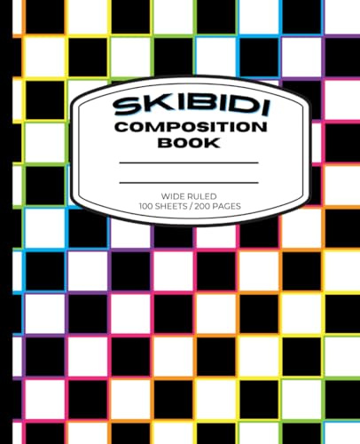 Skibidi Composition Notebook, Wide Ruled Paper, Aesthetic Journal: 100 Sheets (200 Pages), 7.5” x 9.25”, School, College And Office Supplies