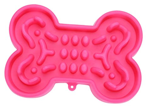 Hemobllo Futternapf Aus Für Hunde in Knochenform Slows Füttern Anti-umkippen Für Haustiere Leuchtend Rosa Klein