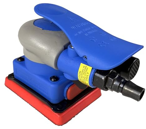 GZKTY Lijadora de aire comprimido 75x100 mm, lijadora excéntrica con 7 esponjas de lijado, para madera, metal, automóvil