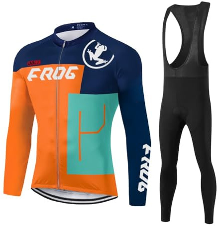 UGLY FROG ZRTZ01 Radtrikot Set Langarm Herren Thermische Fleece Winter Fahrradbekleidung Radsportanzüge Fahrradtrikot Fahrradhose mit Sitzpolster + 20D Gel Pad