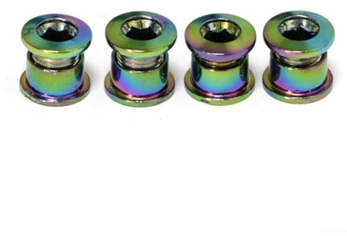 Jotekonoby 4 pezzi/5 bulloni per corona doppia, viti per ruota dentata in acciaio 10B21 da 7 mm, per bici da strada, mountain bike, componenti di biciclette (4 pezzi)