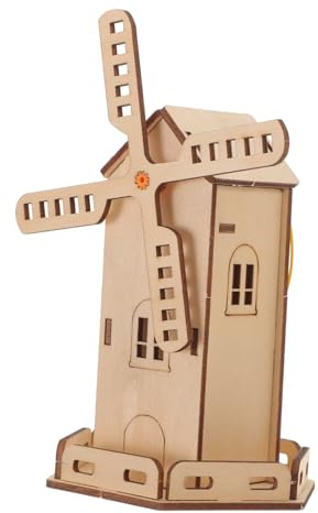 Gogogmee Solar Windmühle Holz Bausatz Kinder Selbstgemacht Solarspielzeug Lernspielzeug Wissenschaft Experiment Geburtstagsgeschenk