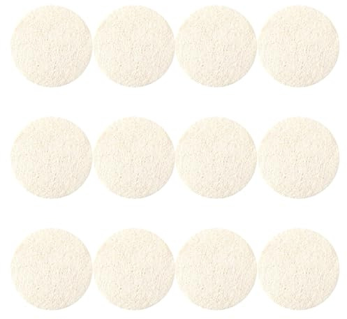 Gesichtspeeling Beige Luffa Pads 12 Stück | Wiederverwendbar und Waschbar, Kompakt für Reise und Routine, Tiefenreinigung mit Make Up Entfernung