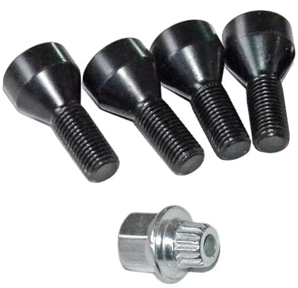 Radschrauben Radsicherungssatz Schwarze Radbolzen Kompatibel Mit Für 128i Für 135i 2008–2012 Für 318i 1984–1985