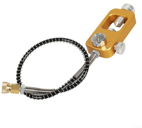 Adaptador de recambio de tanque de cilindro de oxígeno para buceo, construcción de aleación de aluminio con manguera y calibre, conector G5/8 estándar europeo, diseñado para buceadores profesionales