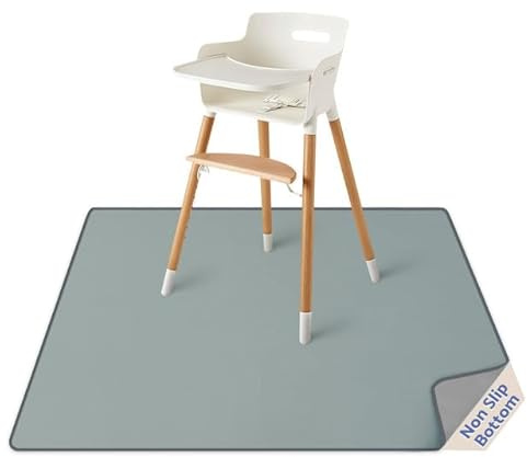 Blissful Diary Alfombrilla Silla Alta Bebé 128x128cm Impermeable Lavable | Mantel Antisalpicaduras Fácil De Limpiar, Impermeable Y Lavable, Antideslizante, Multiusos, Esenciales Alimentación bebé