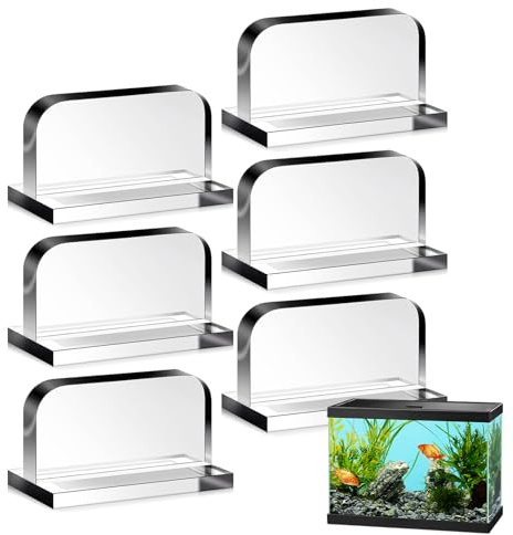 Aquarium-Deckel-Clips – 6 cm große Aquarium-Deckel-Clips, tragbare Aquarium-Abdeckung, 6 Stück Acryl-Abdeckungen, Clip, Fischtank-Griffe, flexible transparente Griffe für randlose Aquarien, FishTa