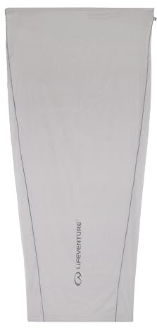 Lifeventure Forro para Saco de Dormir 100% algodón, sábana Ligera de Camping con Control de olores Polygiene para Uso en Sacos de Dormir, albergues y cabañas | Solo 183 g y tamaño pequeño para Viajes
