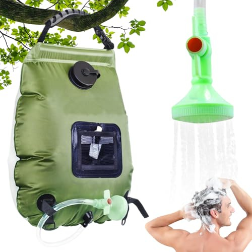 Solvärmda Campingduschar 20 Liter Avtagbar Solvärmd Badpåse Med Duschhuvud