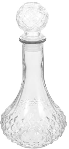 Toyvian Carafe à Whisky en Verre Épaissi Transparent 500 Ml, Bouteille à Vin Décorative Longue Encolure, Carafe à Vin Cocktail Multifonction pour Maison et Restauration