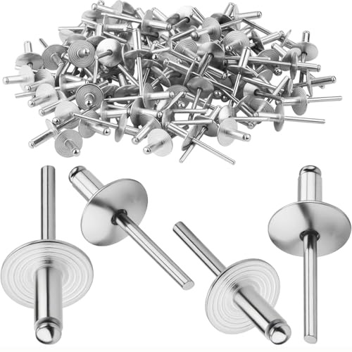 150 Aluminium Blindnieten 5x13mm Großkopf Flansch Popnieten Möbel | Kraftfahrzeuge Industrie Silber Befestigungskraft, Holzbearbeitung Mechanisch Ausrüstung, Werkstoff Verbindung Niete