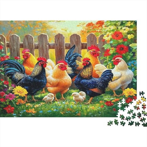 Bauernhof Hühner Garten Mini 1000 Teile Puzzle für Erwachsene Papier Entspannung Deko Geschenk 38x26cm/1000pcs