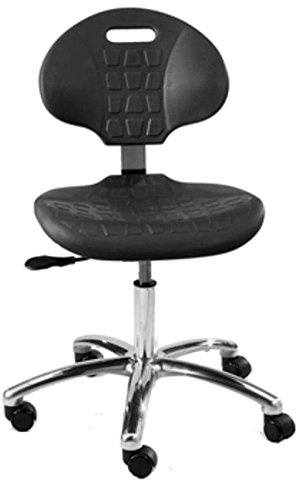 Everlast - E Polyurethane ESD Chair, Articulating Seat & Back Tilt, 5-Star Polished Aluminum Base, ESD Dual Wheel Hard Floor Casters , Seat Height Adjustment 15.5-20.5