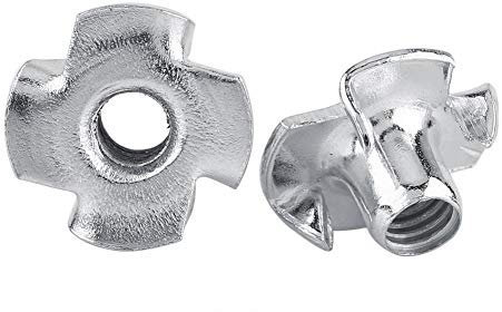 T-Nuss Quatre Pronged Camiseta Nuts Zinc-Carbon Acero Tuercas para muebles de carpintería M3 / M4 / M5 / M6 / M8 (M8)