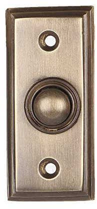 Wired Brass Doorbell Chime Push Button in Antique Brass Finish Vintage Decorative Door Bell with Easy Installation