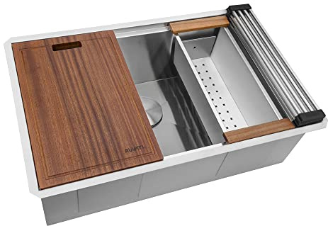 Ruvati 28-in Stainless Steel Undermount Workstation Kitchen Sink - RVH8309