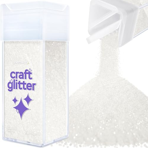 Glitzer für Bastelstreuer weißes schillerndes Kunstharz Trinkgläser Karten Weihnachten Schmuck Kerzen mikrofein Nägel Gesicht Kosmetik 130g / 4,6 oz