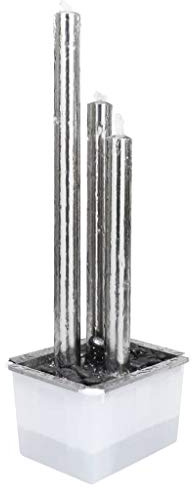Tidyard Garten-Wasserspiel Gartenbrunnen Mit LED-Leuchte und Pumpe,Gartenfontäne Garten-Wasserfall Springbrunnen 48 x 34 x 123 cm Mit Kunststoff-Standfuß,220~240 V~,50 Hz,Leistung: 45 W