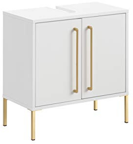 Schildmeyer Gloria 148428 - Mobile sottolavabo, materiale a base di legno, bianco/oro, 61,2 x 57,1 x 30,1 cm