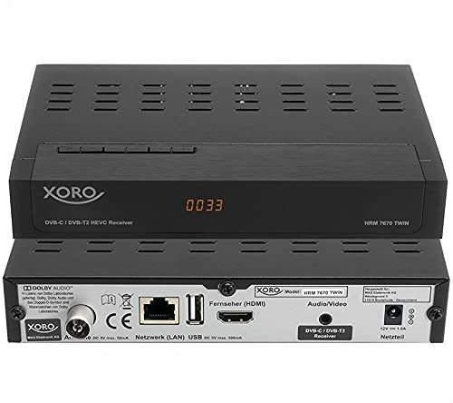 Decoder Digitale Terrestre HD XORO HRM 7670 Pvr Dual Tuner DVB-T2/C Hevc H.265 10 bit Nuovo Standard