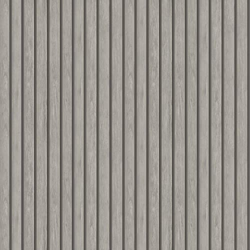 Grey Wooden Slat Wallpaper Wood Effect Modern Realism Contemporary Feature Wall Bedroom