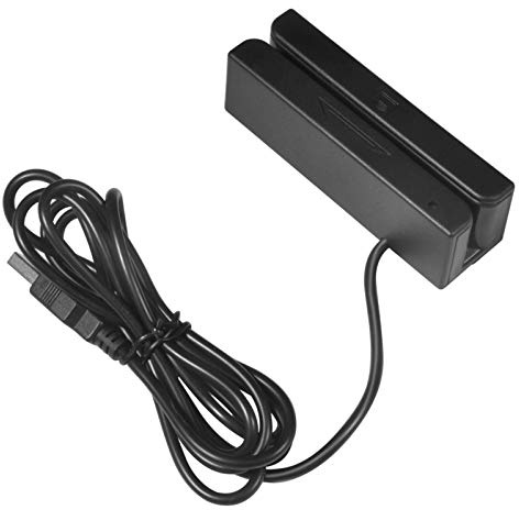 Lector de Tarjetas magnéticas MSR580 Lector de Tarjetas de Banda magnética USB 3 Pistas Mini mag Hi‑Co Swiper