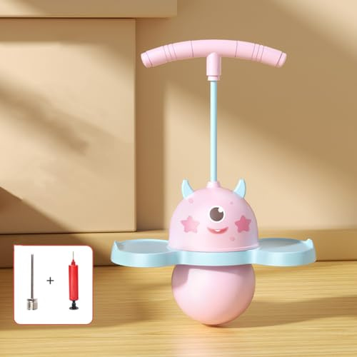 TQUEG El Saltador pogo con asa y Bomba de Pelota está Equipado con una Bomba de Aire para Entrenar y Mantener el Equilibrio. Una Capacidad de Carga máxima de 100 kilogramos (Diablo de Rosa).