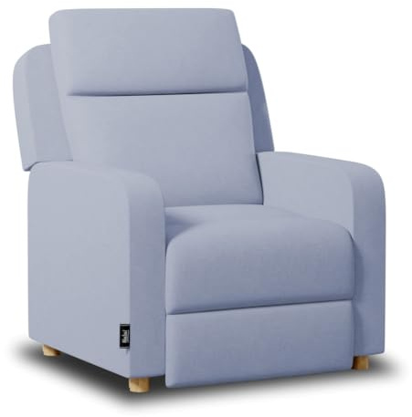 Nalui - Sillón Relax Reclinable One Fabric (77x87x95cm) con Apertura Push Manual y Estructura Reforzada. Sillón para el Salón Tapizado en Tela con Reclinación 160º Azul Celeste