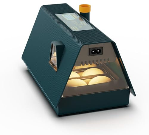 10-Eier-Inkubator Zum Schlüpfen von Küken, Automatischer Eierwender, Eier-Inkubator mit Lichttemperatur- und Luftfeuchtigkeitsanzeige, Geflügel-Inkubator Zum Schlüpfen von