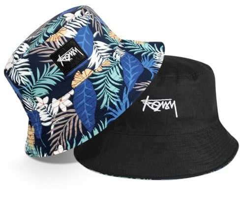 AYPOW Fischerhut Beideseitig Tragen XXL Unisex, Modisch Große Größe Breite Krempe Baumwolle Bucket Hat, Leicht Faltbar Outdoor Sonnenhut Angelhüte Eimerhut Freizeithut Sommermütze, Herren Damen 54-65