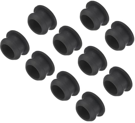 QUARKZMAN Silikonhålslock med trycklås 10 st 12 mm diameter runt hålskydd av gummipanel för köksgummiskiljeväggar, vattentäta pluggar, svart
