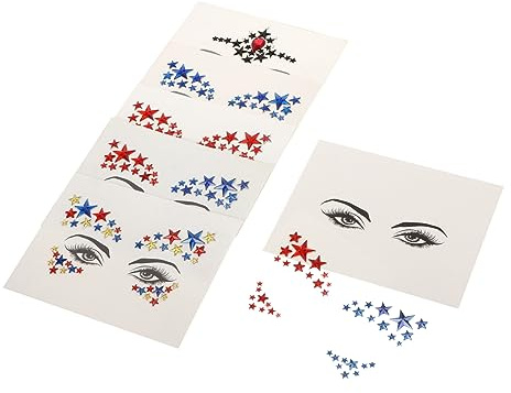 HONMEET 6hojas Pegatinas De Estrellas De Rhinestone Para Maquillaje De Faciales Stickers y Body Art
