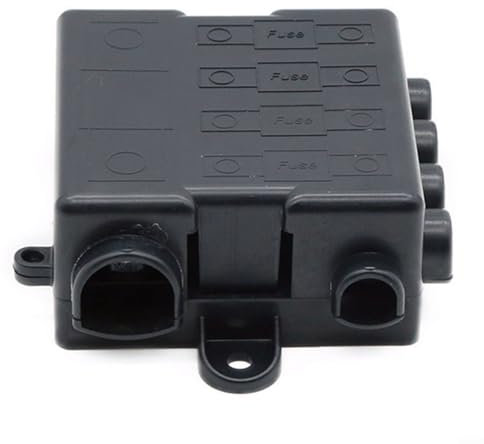 200A/500A 5-Way Fuse Distribution Box, Polycarbonate Base For 12V/24V Systems, For MIDI & For MEGA Fuse Slots (4+1 Circuit), Secure M5/M8 Locking Nuts,For Automotive/Marine Wiring