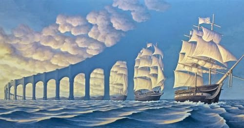 Rob Gonsalves Sun Sets Sail 2001 – Wall Art – Stampa su tela su telaio in legno – immagine perfetta per la decorazione della parete