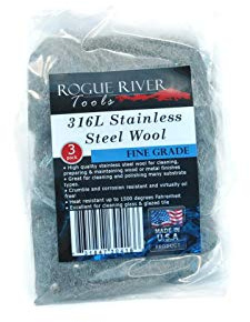 Rogue River herramientas (3 unidades) fino de calidad alimentaria almohadillas de lana de acero inoxidable 316L
