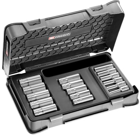 Coffret Douilles 3/8 longues 6 Pans métriques, 16 Pièces