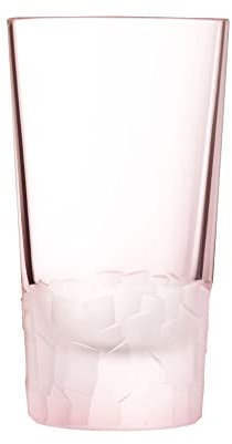 Cristal d'Arques - Collection Intuition - 6 Gobelets 35 cl Rose en Kwarx - Transparence et Brillance Exceptionnelles - Inspiration Cubiste - Solidité Supérieure - Sans Plomb