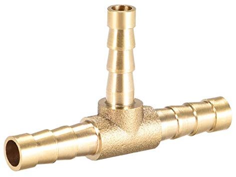 Sourcingmap 6 mm x 5 mm x 6 mm manguera de latón reductor de barra de ajuste en T T de 3 vías Conector de púas de aire agua combustible gas