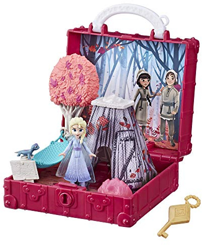 Disney Eiskönigin Pop-Up Abenteuer Der verzauberte Wald Spielset mit Griff, inklusive ELSA Puppe, Spielzeug zum Disney Film Die Eiskönigin 2