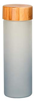 Glasflasche Frosted Trinkflasche matt Sodalime-Glas mit Neoprentasche zum Mitnehmen von kalt & heiß Getränken BPA-frei für unterwegs Bamboo Sportflasche Glas Wasserflasche (0,4l)