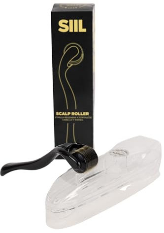 Dermaroller 1,5 mm - 540 aghi in titanio. Favorisce la crescita dei capelli, la circolazione sanguigna e la produzione di collagene.