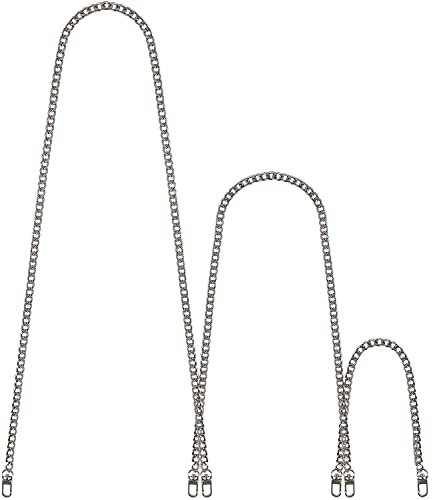 Comforty Taschenkette, 3 Stück Metall Trageriemen Handtasche Ersatz Schulterriemen Kette Trageriemen 120cm, 80cm, 40cm Schulterriemen für Taschen Taschenkette (Silber)